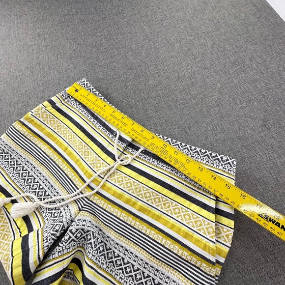 Ann Taylor LOFT Knit Rivera Shorts Sz 0 Yellow White Grayish Black Striped Boho - Picture 6 of 13